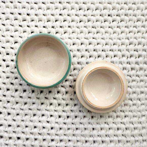 Deruta Signed Miniature Ceramic Sunburst Starburst Lidded Trinket Round Box - Picture 5 of 6